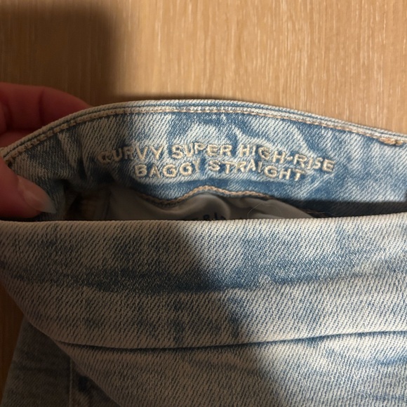NWT American Eagle Strigid Curvy Super High Rise Baggy Straight Jean size 12 - Picture 5 of 5